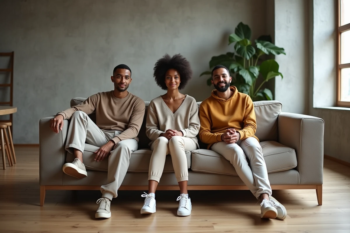 Groupe de modeurs dans un loft minimaliste