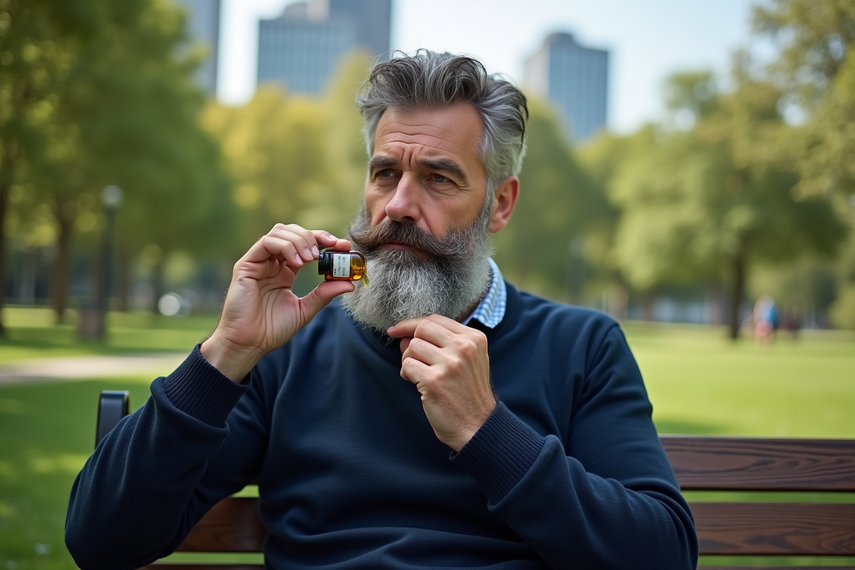 Homme appliquant de l